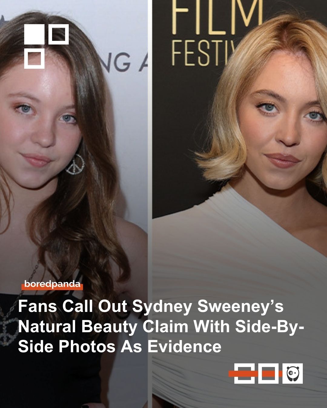 Fans call out Sydney Sweeney’s natural beauty claim with side-by-side photos as evidence. Click link in bio for more!