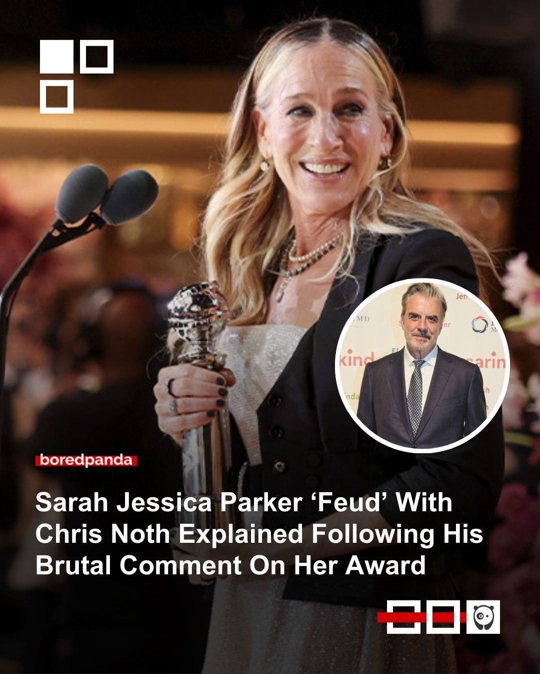 "Gross": Sarah Jessica Parker ‘feud’ with Chris Noth explained following his brutal comment on her award. Click link in bio for more!