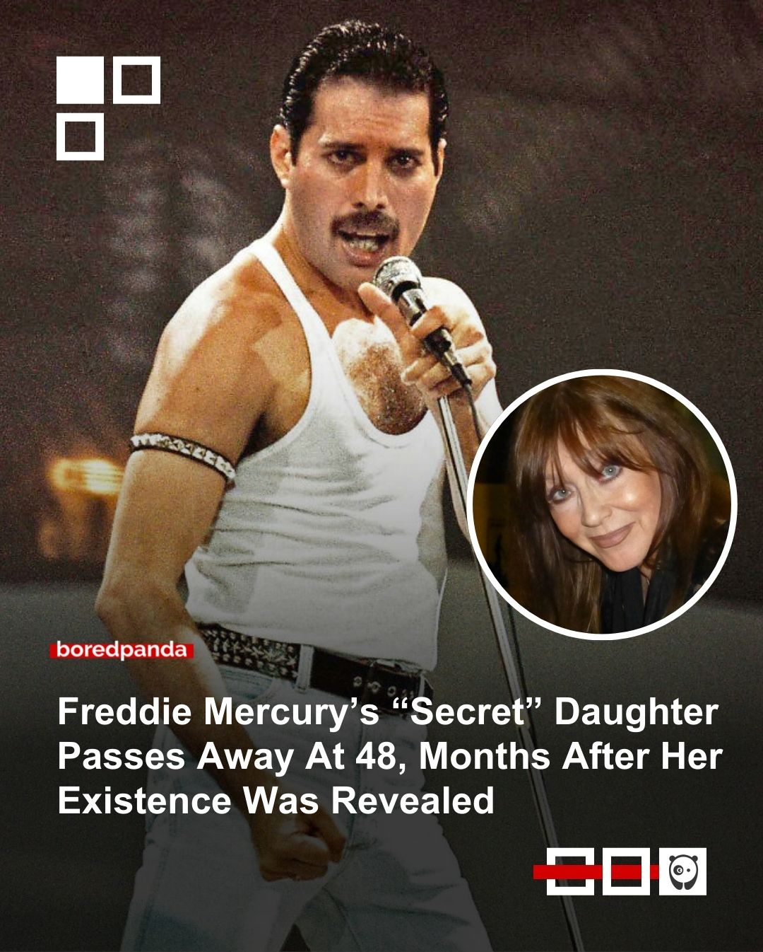 Freddie Mercury's "secret" daughter passes away at 48 just months after her existence was revealed. Click link in bio for details.