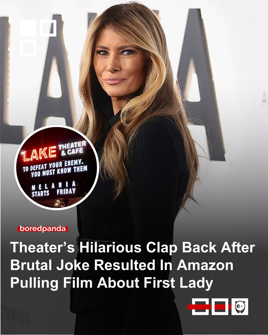 Theater’s hilarious clap back after brutal joke resulted in Amazon pulling film about first lady. Click link in bio for more!