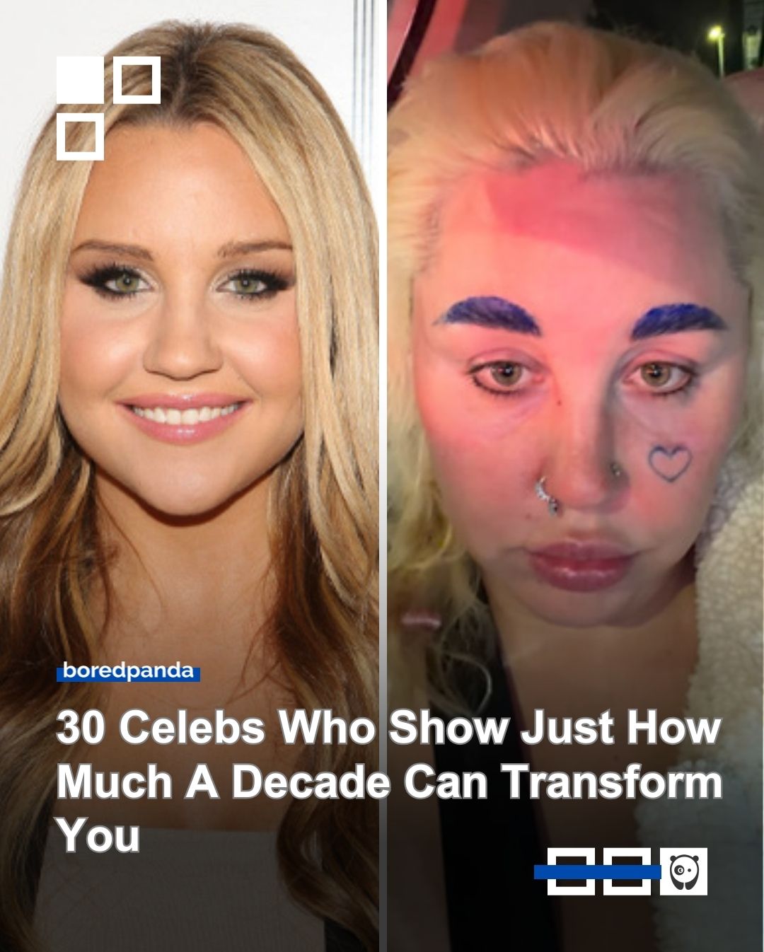 30 celebs who show just how much a decade can transform you. Click link in bio for more!