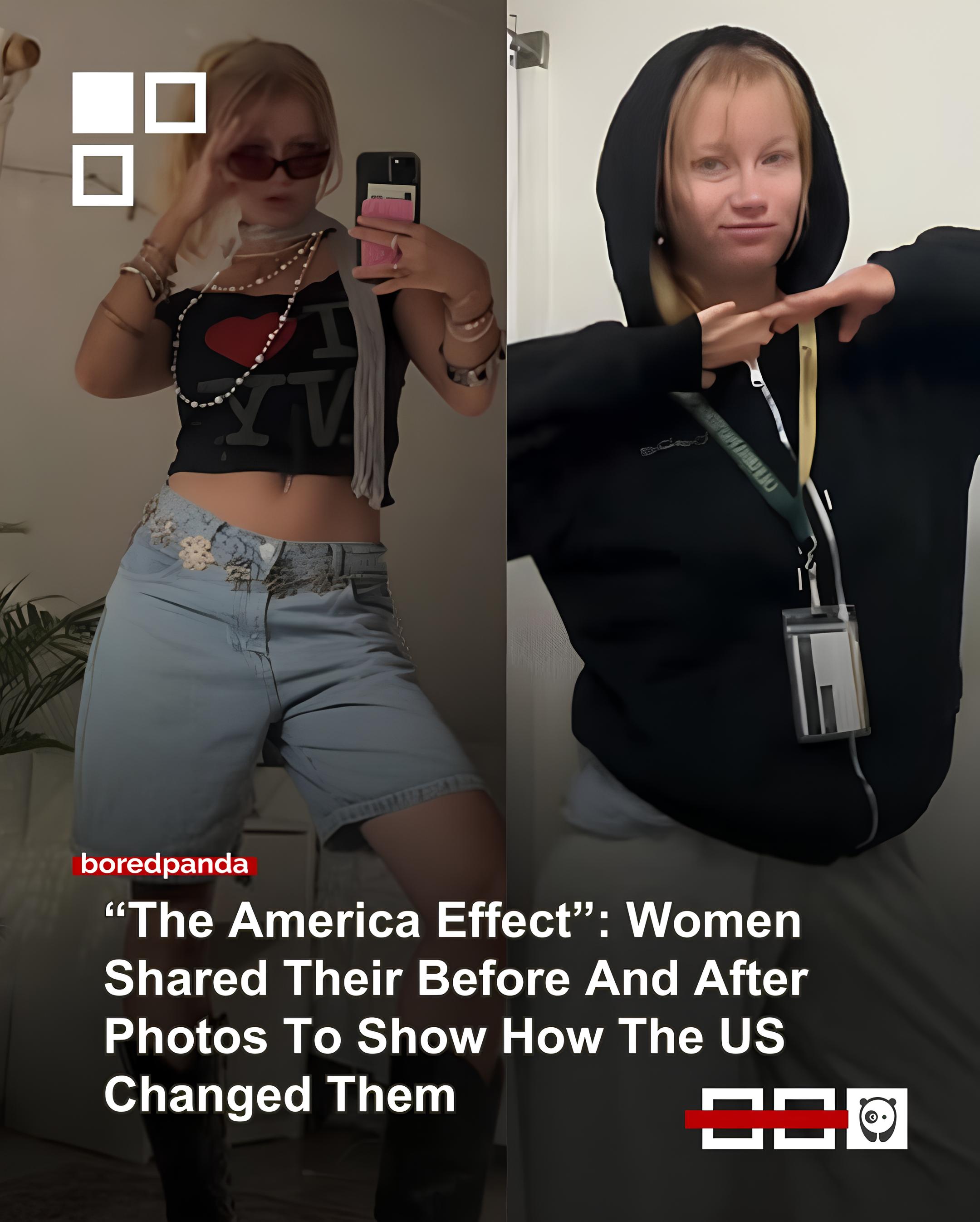 A new social media trend, dubbed "The America Effect," has foreigners who have spent some time in the U.S. showing how much their appearance has changed, prompting debate about how living in the U.S. messes with people's habits. Read more at the link in bio 🔗