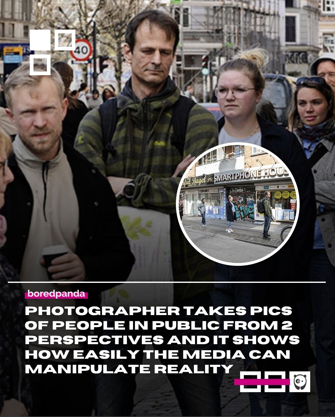 What you see isn’t always the truth 👀

Two Danish photographers, Ólafur Steinar Gestsson and Philip Davali, ran a simple but eye-opening experiment, capturing the same scene with different lenses. Using wide-angle vs. telephoto, they made people appear either dangerously close or safely distant.

Same moment. Same people. Completely different story.

See more at the link in our bio.

#photography #media #social