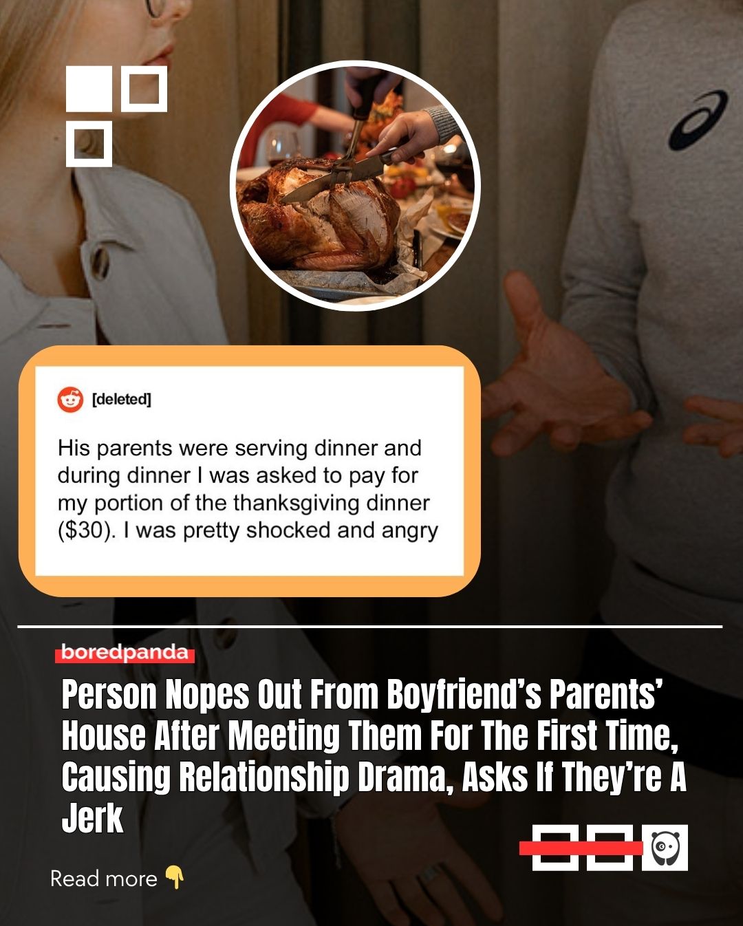 One person thought they were in for a cozy Canadian Thanksgiving, but ended up flying home early. Why? The family asked them to pay for their share of the holiday meal, and things got weird fast.

Now the internet is divided: fair request or major red flag?

Read the story at the link in bio.

#relationships #family #drama