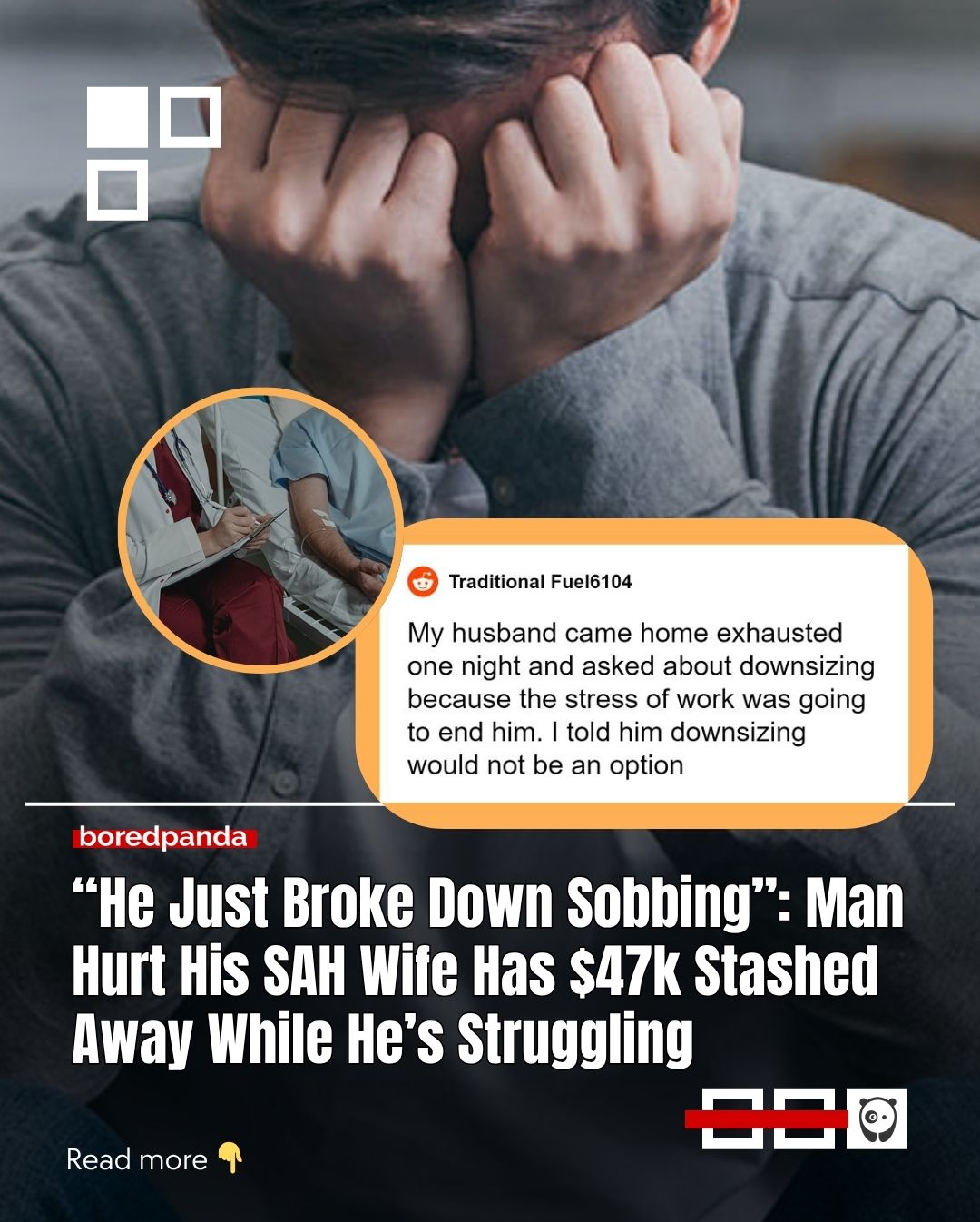 After years of a comfortable marriage, a near-fatal work injury wiped out almost all their savings.

She had quietly been putting money aside for years, a secret “escape fund.” When her husband found out, he broke down, feeling utterly betrayed.

We also have perspectives from financial experts weighing in: Was she smart to protect herself, or did hiding the money cross a line?

Read more at the link in our bio.