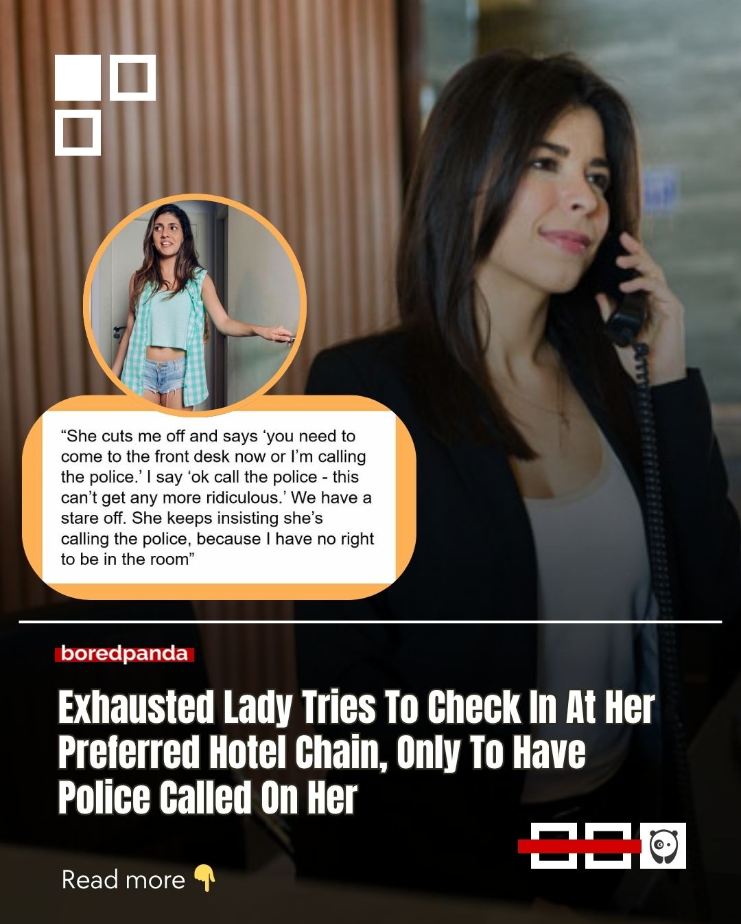 A woman checked in at her usual hotel chain. Even without a reservation, due to her membership, she was able to get a room. Only, the room had a clogged toilet. The second room had a broken lock. The third room had a leaky toilet tank. 

Read the full story at the link in our bio.