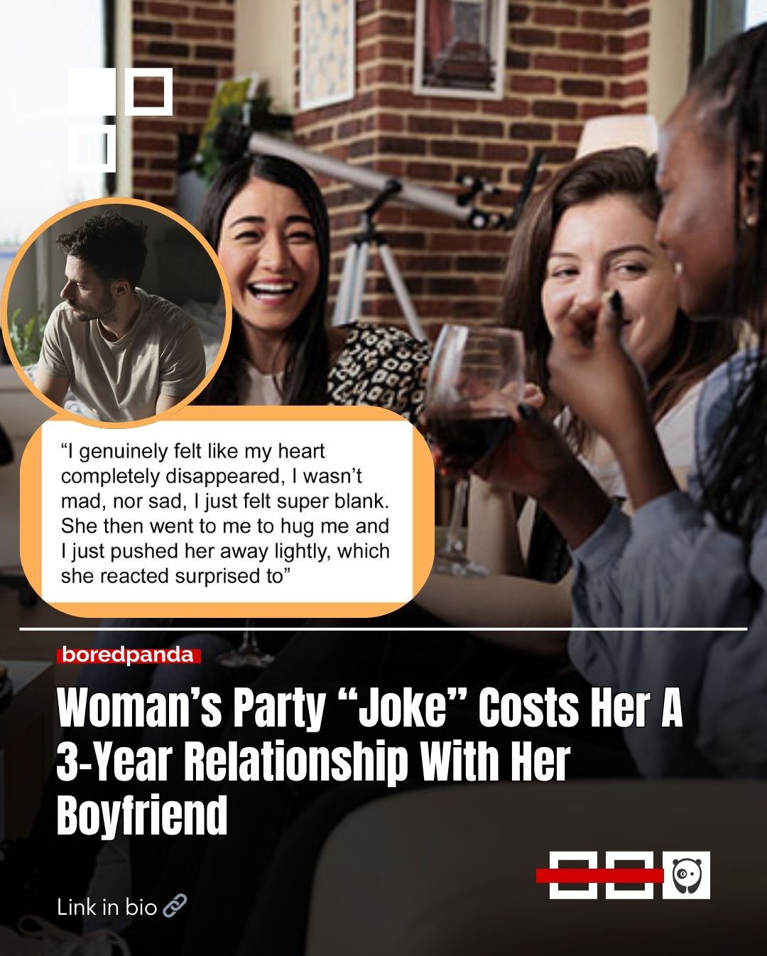 Cheating means different things to different couples, but what happens when partners can’t agree? 

A Redditor recently broke up with his long-term girlfriend after she kissed another woman at a party. She called it a joke, but he didn’t believe her. 

Read the full story at the link in our bio.