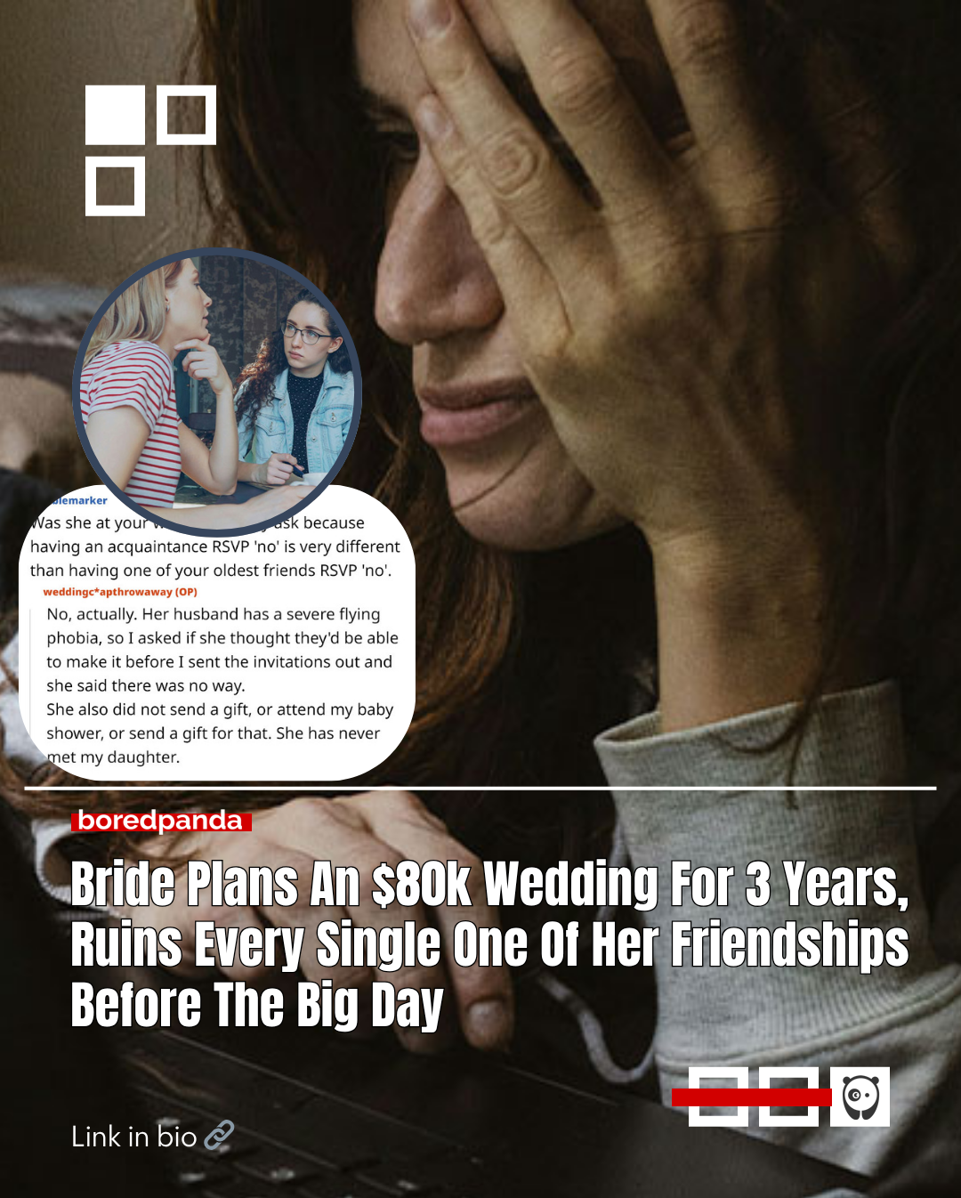 Nowadays, child-free weddings are more common than they were 10 or so years ago. In fact, according to a 2024 survey, 79.5% of American adults think of them favorably. Everyone has it easier that way: parents can relax and have a fun night out, the kids don’t have to stay up late, and the guests can enjoy a party without annoyances.
However, that wasn’t the case 12 years ago, and the story we’re bringing you today dates back to then. It’s about how a new mom declined a friend’s wedding invitation because it was a child-free wedding. In turn, the friend froze her out. Thus, what seemed like a simple RSVP situation became a turning point in the friendship.Read more at the link in our bio. 