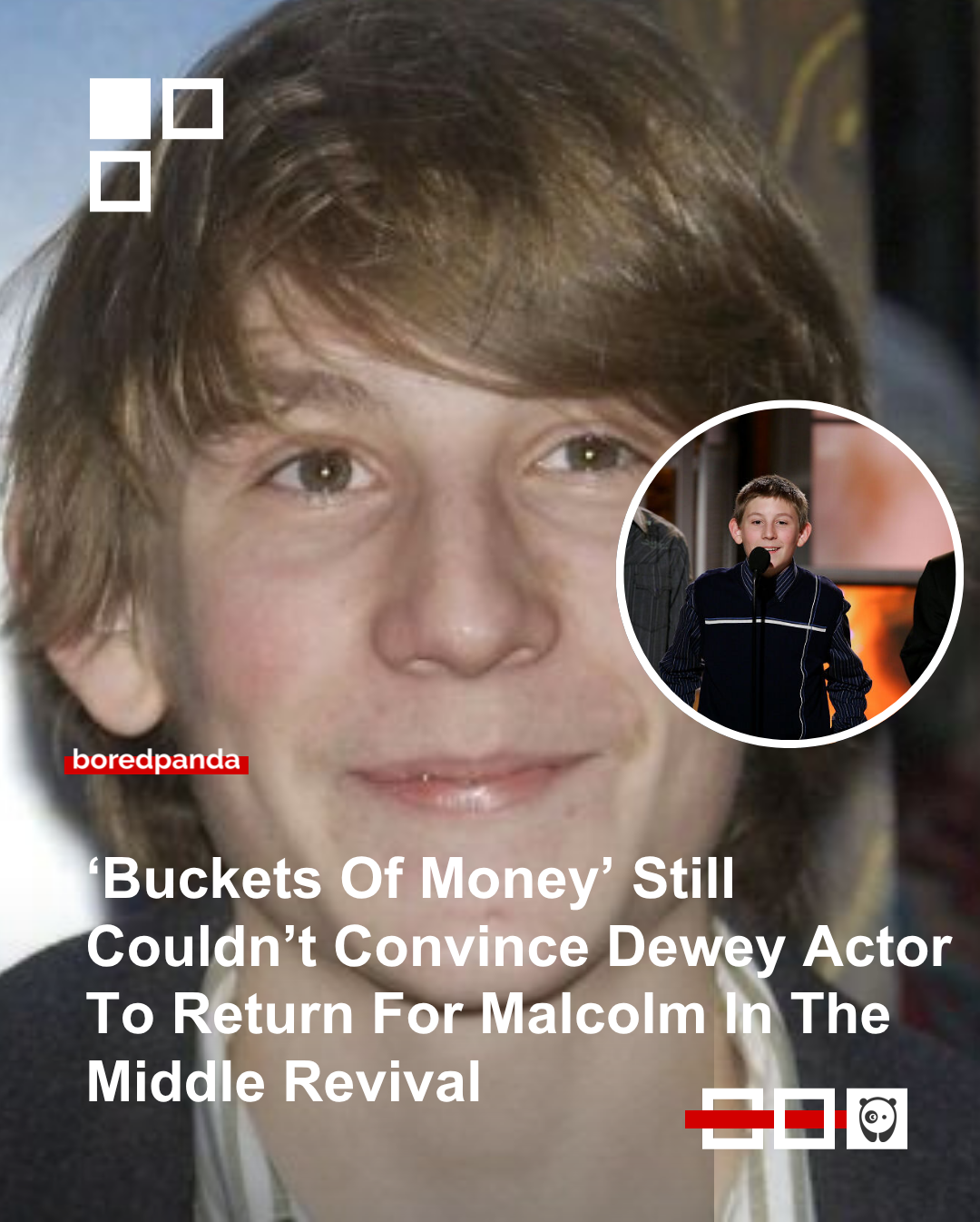 After almost two decades away from screens, Malcolm in the Middle has returned with a four-episode revival. 
While most of the main cast, including Frankie Muniz and Bryan Cranston, came back, Erik Per Sullivan, who played Dewey, was nowhere to be found.
Dewey, Malcolm’s younger brother, was one of the series’ most heartfelt characters, largely thanks to Sullivan’s charming performance. Ahead of the revival’s release, it was revealed that the character, now an adult, would be recast. Read more at the link in our bio.