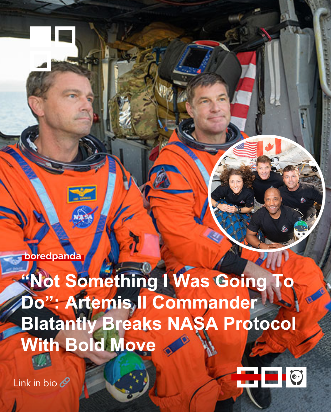 Artemis II commander Reid Wiseman broke NASA protocol after splashdown on the Pacific Ocean on Friday.
The Artemis II crew traveled 694,481 miles, capturing over 7,000 lunar images on the first crewed lunar mission since 1972. Read more at the link in our bio.