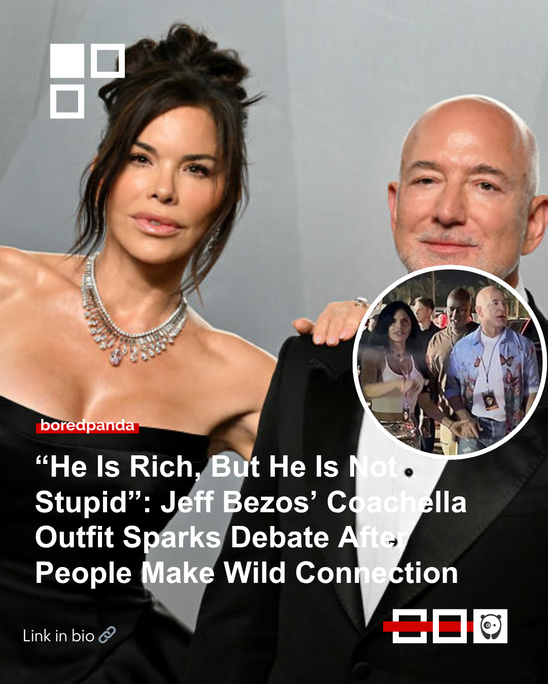 Jeff Bezos’ eye-catching Coachella outfit resurfaced on social media, with some believing it was a walking ad for his e-commerce.
Bezos, the third-richest person in the world, seemingly wore a $12 patterned shirt.  Read more at the link in our bio.