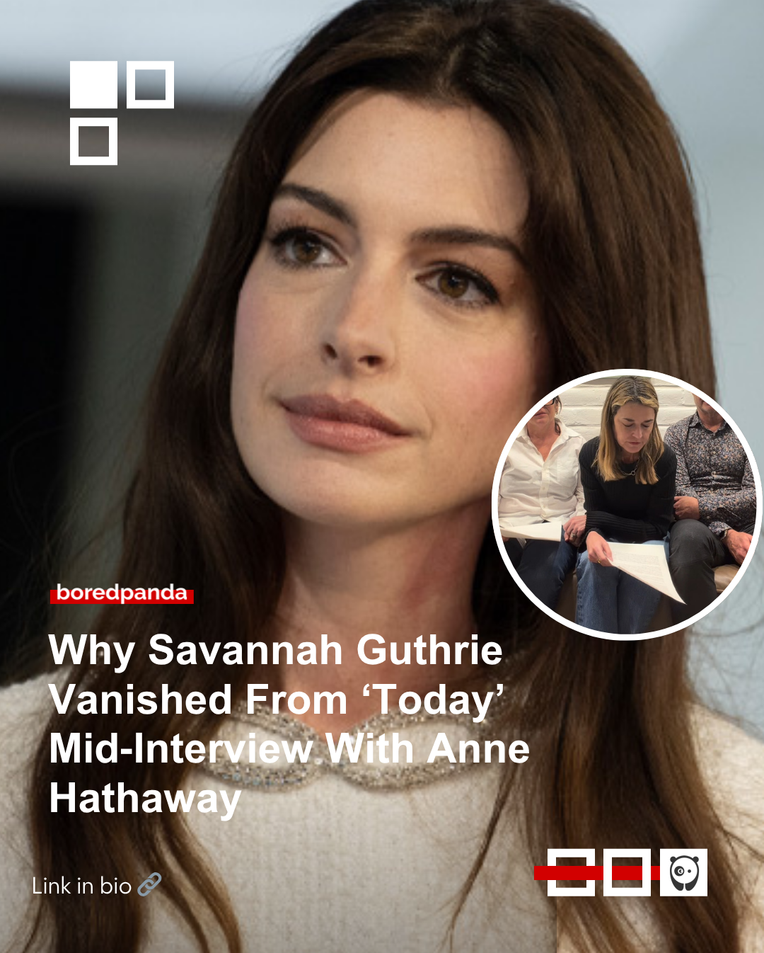 A moment involving Savannah Guthrie on the ‘Today’ show led some people to believe she had received an update on her missing mother.
Savannah introduced an interview with Anne Hathaway, but after a commercial break, Hoda Kotb took over the segment. Read more at the link in our bio.