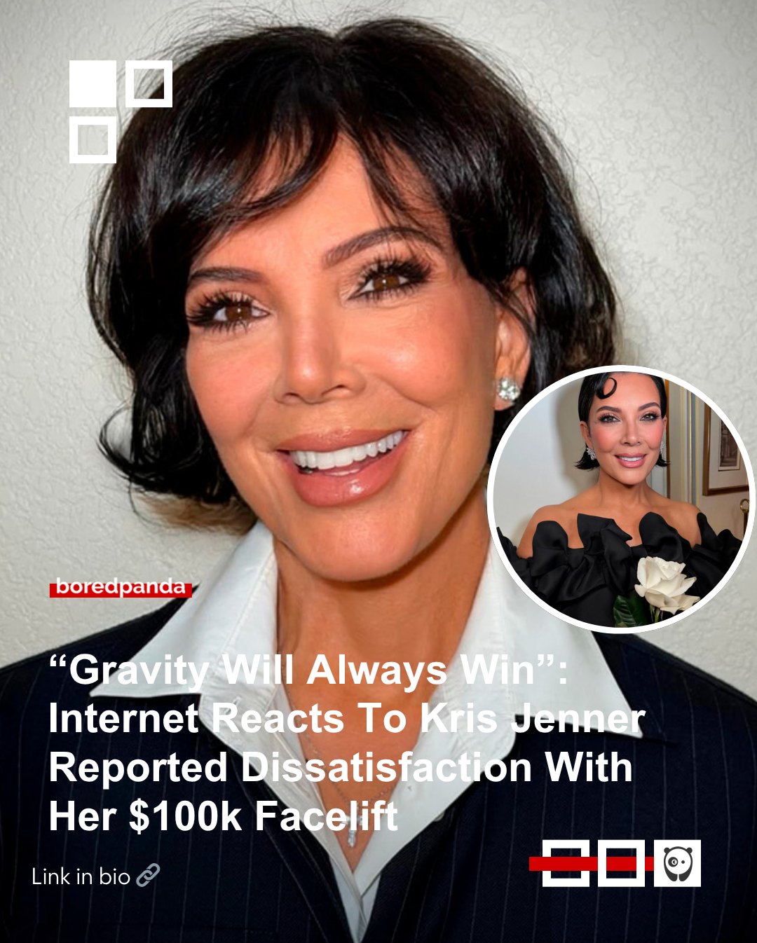 Reports suggested that Kris Jenner is unhappy with the results of her $100,000 facelift.
Insiders claimed Jenner feels "mad as hell" about the outcome. Read more at the link in our bio.