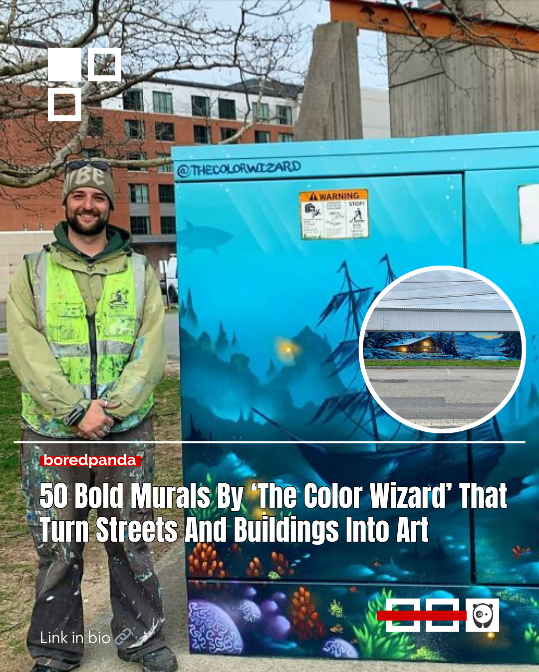 Jared Goulette, known as The Color Wizard, is a Maine-based mural artist from Vermont who studied at the Maine College of Art. He creates large scale murals across New England, known for their vibrant colors, sharp detail, and luminous, layered effects.
Read more at the link in our bio.
