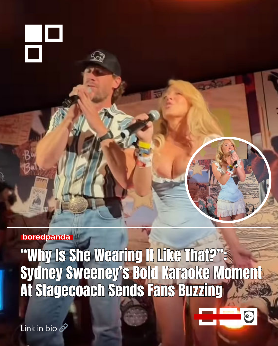 Sydney Sweeney’s Stagecoach Festival look stood out, with her bold corset outfit drawing both praise and criticism.
The actress also used the festival to promote her recently launched lingerie brand. Read more in bio.