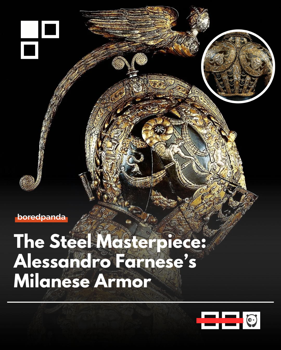 
This is one of the most exquisite Italian armors ever Forged, made in Milan by master armorer Lucio Piccinino for Alessandro Farnese around 1575–1578.
It’s considered a masterpiece of Renaissance craftsmanship, blending detailed metalwork with artistic design meant to display status and power.

#art #armors #LucioPiccinino #renaissance 