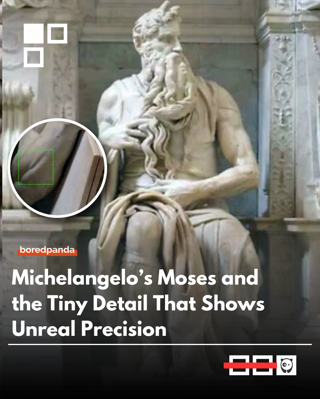 Moses is one of Michelangelo’s most famous sculptures, and it’s packed with anatomical detail so precise it almost feels impossible in stone. One of its subtle features is the carefully carved hand, where even the smallest muscle tension and finger positioning—like the raised pinky—are rendered with lifelike accuracy.

This level of detail reflects Michelangelo’s deep study of human anatomy, turning marble into something that feels less like sculpture and more like a frozen moment of living presence.