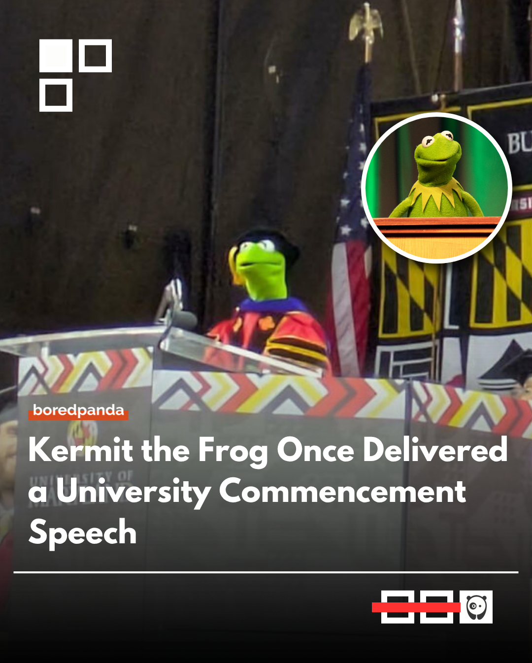 Kermit the Frog made an unexpected appearance as a commencement speaker at the University of Maryland, delivering a lighthearted and motivational address to graduates. Blending humor with encouragement, the iconic character used his speech to reflect on growth, perseverance, and finding one’s own path.


#KermitTheFrog #CommencementSpeech #UniversityOfMaryland #TheMuppets #Graduation