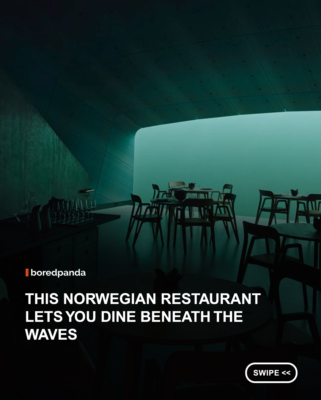Under, designed by the architecture studio Snøhetta, is Europe’s first underwater restaurant and one of the most unique dining experiences in the world.



Located off the southern coast of Norway, the structure is partially submerged and built to rest directly on the seabed. Its massive viewing window allows guests to look out into the surrounding marine environment while the building itself gradually becomes part of the ocean ecosystem.



More than just a restaurant, it also functions as a research space studying marine life, blending architecture, nature, and science into a single extraordinary experience. 



📸: Ivar Kvaal , snohetta



#under #underwaterresturant #dining #norway #Snøhetta