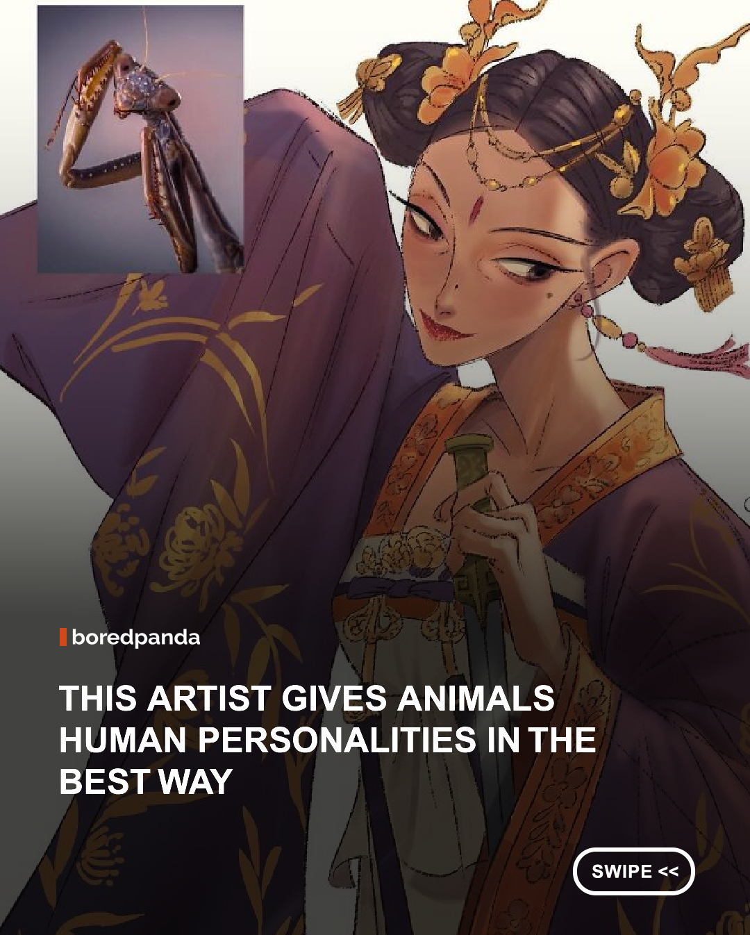 Connie Kang is an illustrator who transforms animal traits into fully realized human characters, drawing inspiration from the subtle similarities between species and personality types. Influenced in part by photographer Gerrard Gethings’ playful comparisons between pets and their owners, she began sketching characters that reimagine animals as people, guided by what she describes as “shape, language, color, and expression.” #art #illustrations #painting #artistic