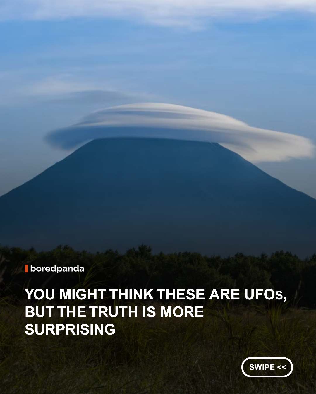 Lenticular clouds are one of nature's most unusual sights. Formed when strong winds flow over mountains or other obstacles, these smooth, lens-shaped clouds can appear stacked in layers and often resemble giant flying saucers hovering in the sky. ☁️🛸



Because of their striking shape, lenticular clouds have frequently been mistaken for UFOs throughout history. Despite their otherworldly appearance, they're a completely natural weather phenomenon created when moist air cools and condenses in stable atmospheric conditions. The result is a breathtaking display that looks more like science fiction than everyday weather. 



#nature #didyouknow #Lenticularclouds
