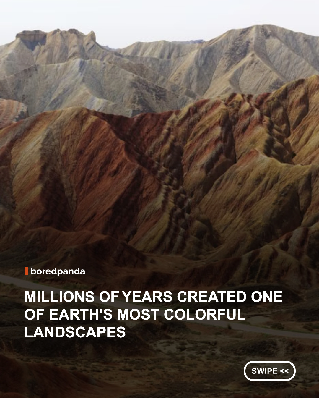 Known as the Danxia Landform, these stunning mountains in China are famous for their vibrant layers of red, orange, yellow, and other striking colors. 🌈⛰️



The incredible patterns were formed over millions of years as different types of sandstone and minerals accumulated, shifted, and eroded. The result is a breathtaking landscape that looks more like a painting than a real place. Today, the Danxia formations attract visitors from around the world who come to witness one of nature's most colorful geological masterpieces. ✨





#nature #didyouknow #china