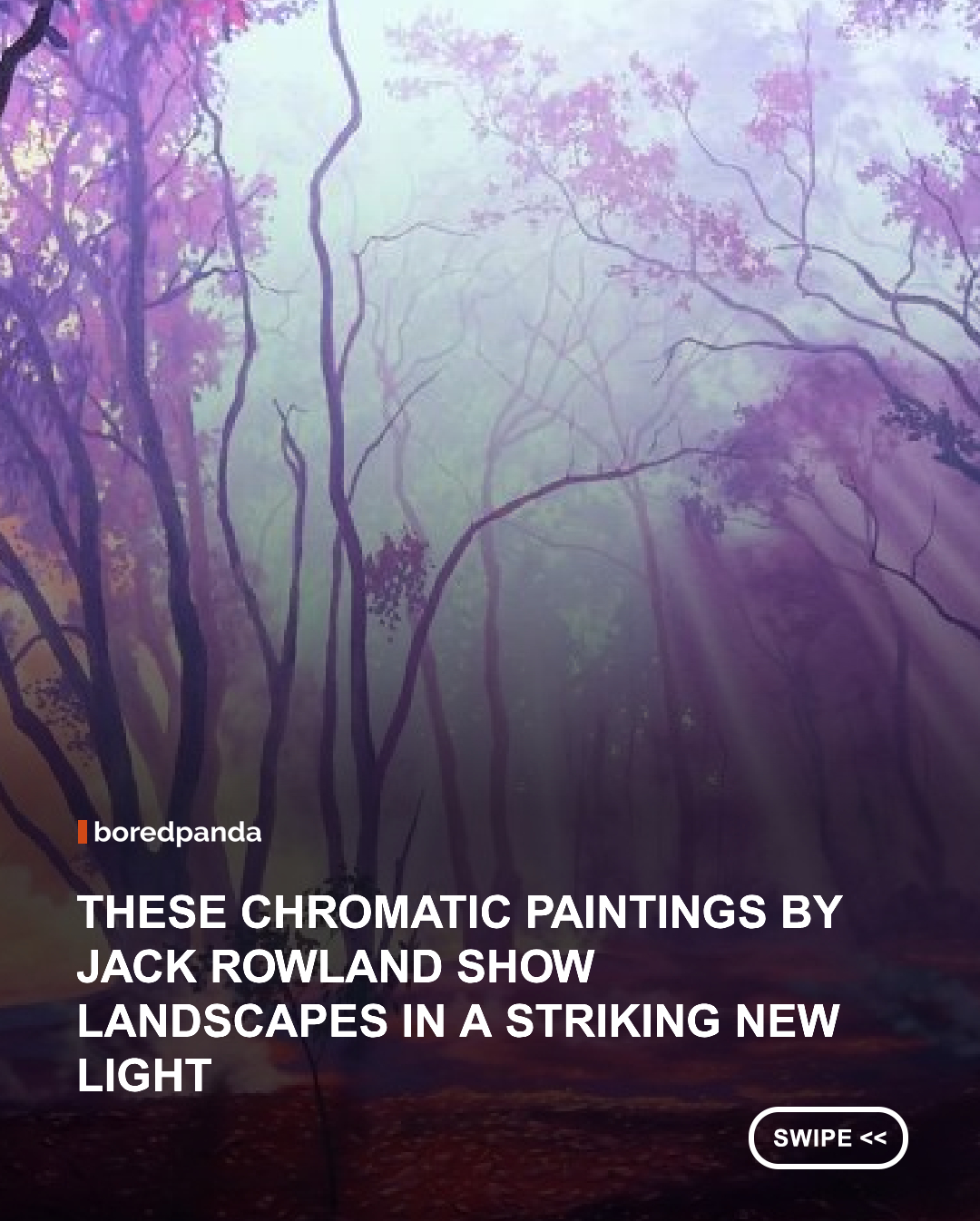 Landscapes are often painted to capture what a place looks like, but Jack Rowland’s work seems more interested in how a place can feel. Through bold color, saturated light, and dreamlike contrasts, the Melbourne-based artist creates natural scenes that feel both familiar and otherworldly. Jack’s paintings often depict deserts, mountains, forests, rock formations, and wide open skies, but his use of color pushes them beyond realism. 