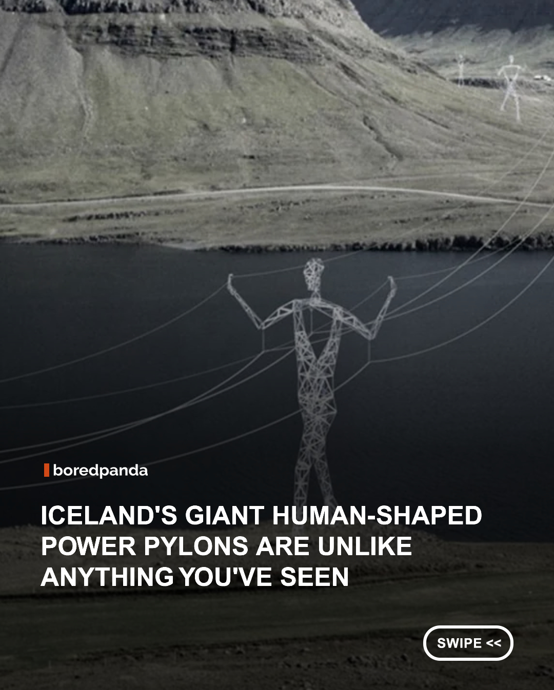 Power lines aren't usually considered works of art, but these striking human-shaped pylons in Iceland are changing that perception.