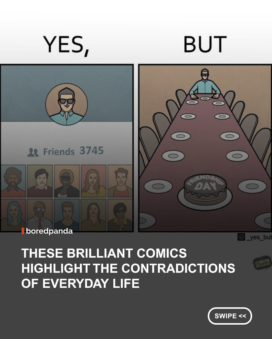 Through the clever "Yes, But" series, artist Anton Gudim shines a light on the little contradictions that have become part of everyday life. With simple, wordless illustrations, each comic captures moments that are funny, ironic, and surprisingly relatable, proving that sometimes the biggest truths need no words at all. Which one speaks to you the most? 🤔