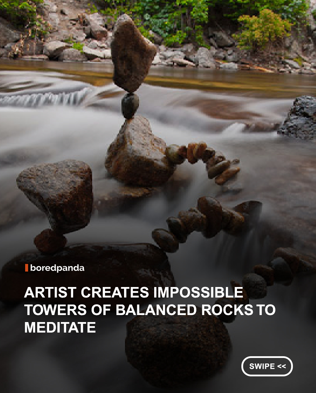 Using nothing but patience, precision, and the natural shapes of each stone, artist Michael Grab creates breathtaking rock balancing sculptures that appear to defy gravity. Built without glue, supports, or hidden tricks, each carefully stacked formation highlights the delicate balance between art, physics, and the natural world. 



#art #stones #stoneart