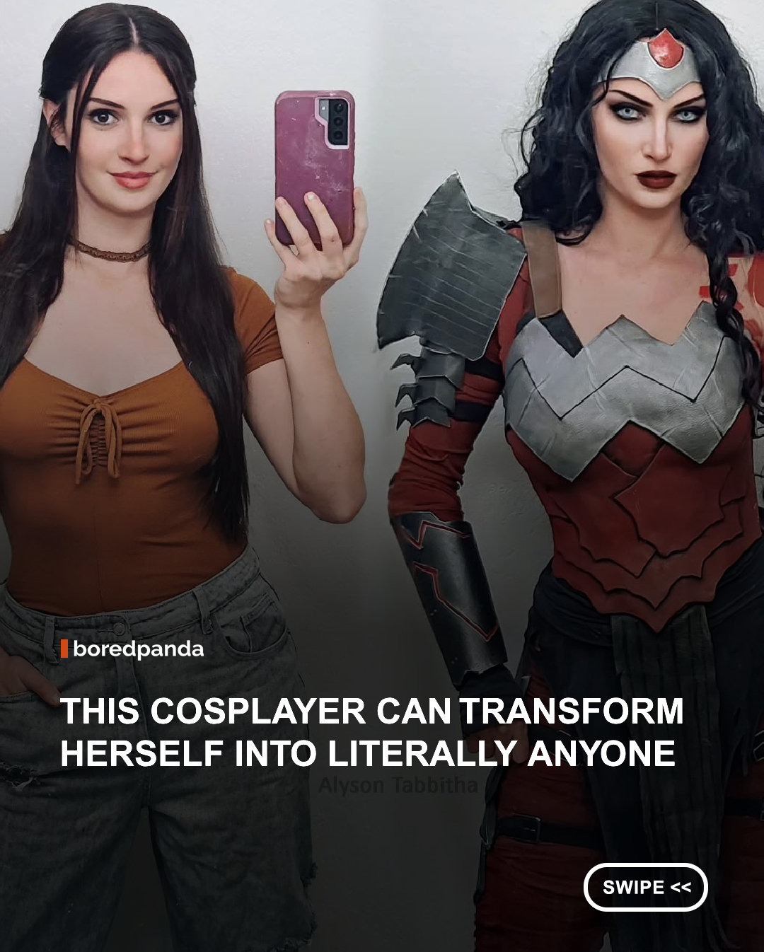 Cosplay is more than putting on a costume, and Alyson Tabbitha proves it with every transformation. Since beginning her cosplay journey in 2014, she's become famous for her astonishing attention to detail, using makeup, hairstyling, props, and handcrafted costumes to completely transform into characters from movies, anime, comics, and video games. 



#Cosplay #art #artist #AlysonTabbitha