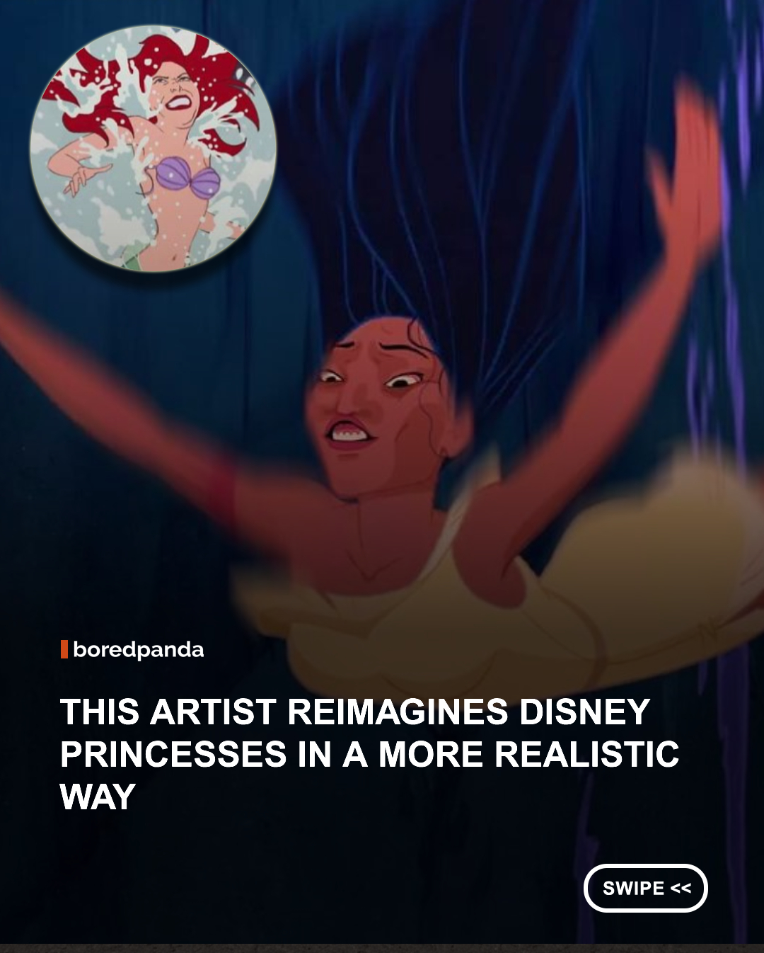 Andhika Muksin is fascinated with Disney. He has been photoshopping Pocahontas, Ariel, and other famous characters into celebrity photos for quite some time, but now he decided to switch things up. Instead of "inserting" the Disney princesses into reality, he brought reality into their lives. Bear with me. Muksin has stripped away the glam surrounding our beloved gals and replaced it with pizzas, unInstagrammable selfies, and other fundamental everyday problems.