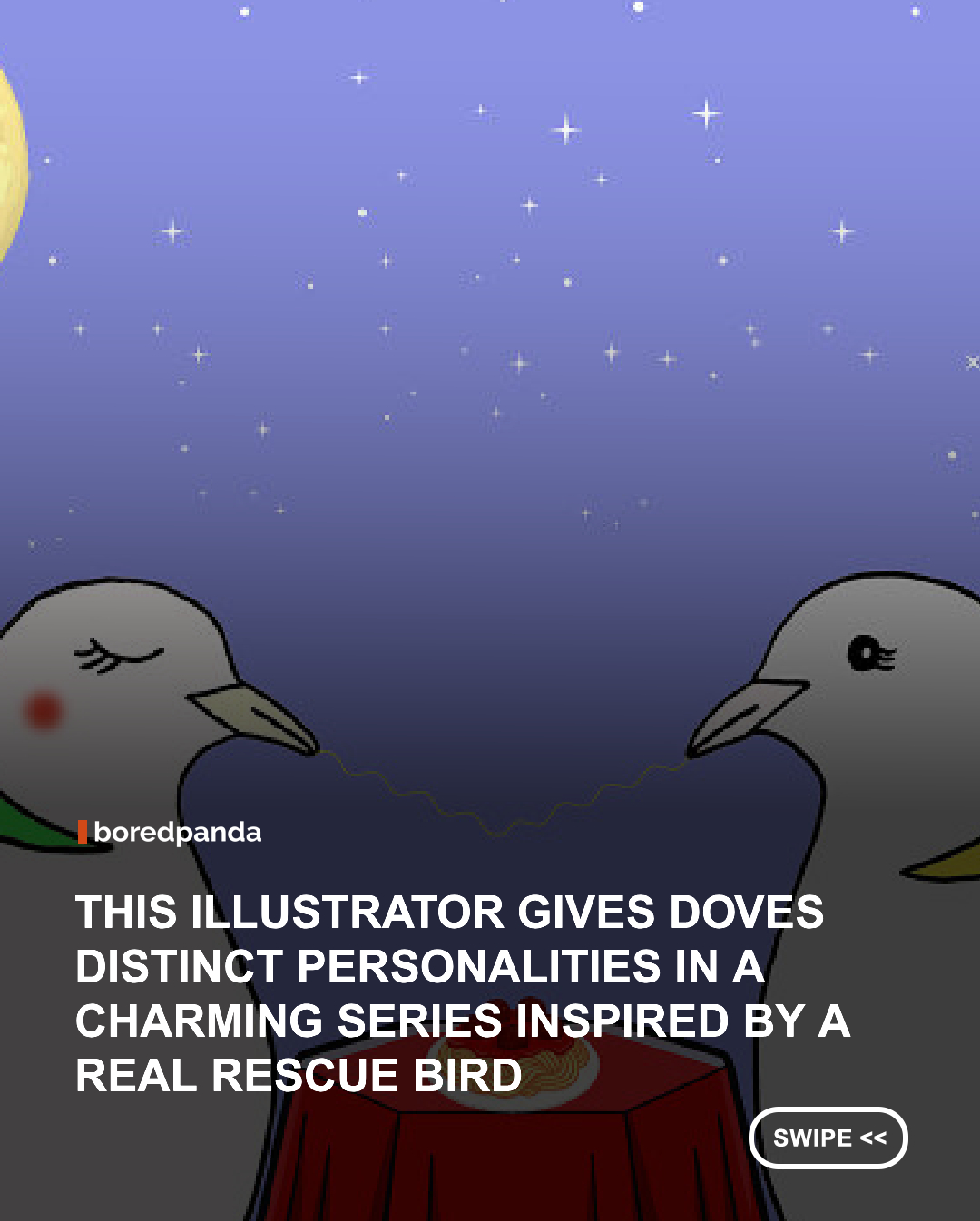 Doves have symbolized peace, hope, and compassion in art for centuries, yet they're rarely the stars of contemporary illustration. Spanish artist and illustrator Carla Siso set out to change that with "Dovemania!", an ongoing project dedicated entirely to these often-overlooked birds. Through vibrant, hand-drawn illustrations, she transforms everyday situations into playful scenes starring cheerful doves, using humor and color to share messages of kindness, optimism, and joy.
