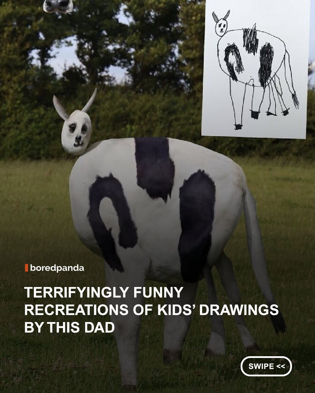 London dad Tom Curtis had a simple idea: recreate his children's drawings exactly as they imagined them, without "fixing" any of the wonderfully weird details. The result is a hilarious series of realistic creations featuring lopsided animals, oddly placed eyes, extra limbs, and delightfully chaotic designs that are equal parts adorable and unsettling.

What began as a fun project with his own kids quickly grew into the viral Things I Have Drawn series, celebrating the boundless creativity of children's imaginations. The uncanny recreations remind us that while adults often chase perfection, kids create without limits, and that's exactly what makes their artwork so unforgettable. 🎨😂 #Art #funny #funnyart