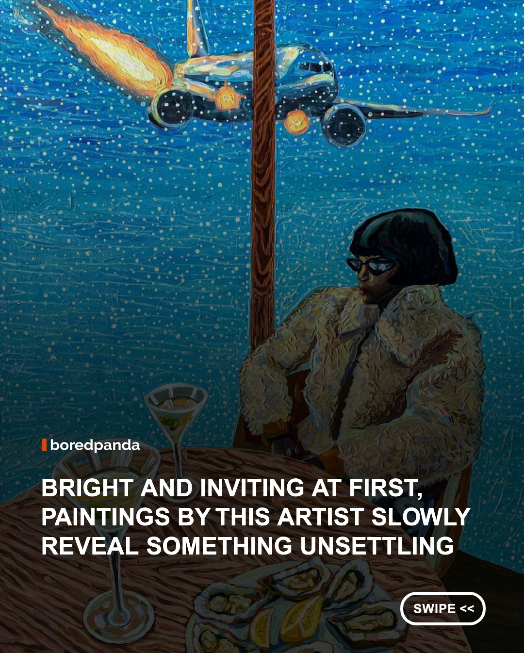 There’s something immediately inviting about Brittany Fanning’s paintings. Bright colors, carefully arranged spaces, and scenes that feel almost too composed to question. At first glance, they read as playful, almost decorative. But the longer you look, the more that initial ease begins to shift.