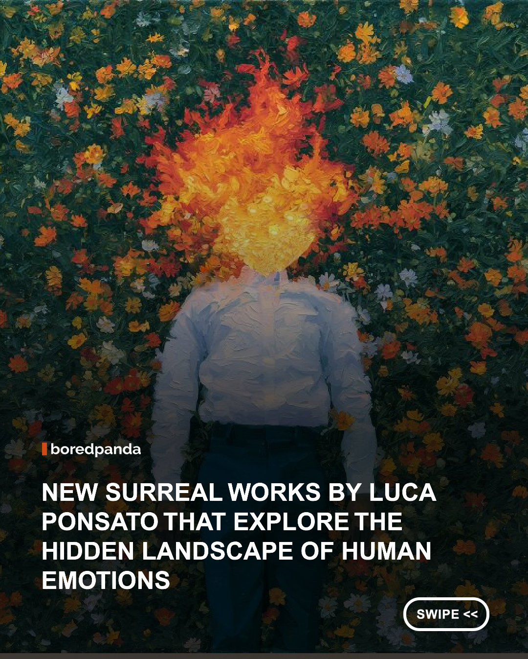  Italian artist Luca Ponsato's recurring use of fire has become one of his most recognizable visual motifs, a powerful metaphor for emotions that cannot be hidden, whether love, loss, anger, transformation, or hope. He invites viewers to interpret each piece through their own experiences, turning every artwork into a deeply personal dialogue between the image and the observer. #Art #LucaPonsato 