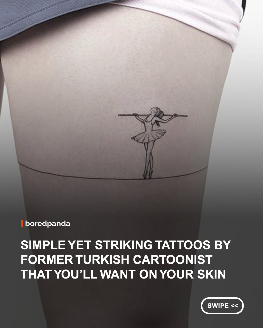 Ahmet Cambaz had a late start in the tattooing game, but has already proved himself as a formidable ink artist. After 7 years of doing cartoon work for an Istanbul-based magazine, a tattoo equipment set gifted to him in 2013 by his wife caused a shift in his creative vision, and his true craft began to shine through.

Simple, yet sublime, the designs Cambaz produces have a distinctly modern feel, yet also remind us of the whimsical storybooks we used to read as children. "My tattoos are micro style, geometric, and direct," he told Vice Creators. "We are living in a complicated age. That's why I prefer to create minimalist lines in my pieces... Everything is now needing to become simpler." What the tattoos forgo in colour and convention, they make up for in quiet, understated beauty. #Art #tattoo #AhmetCambaz