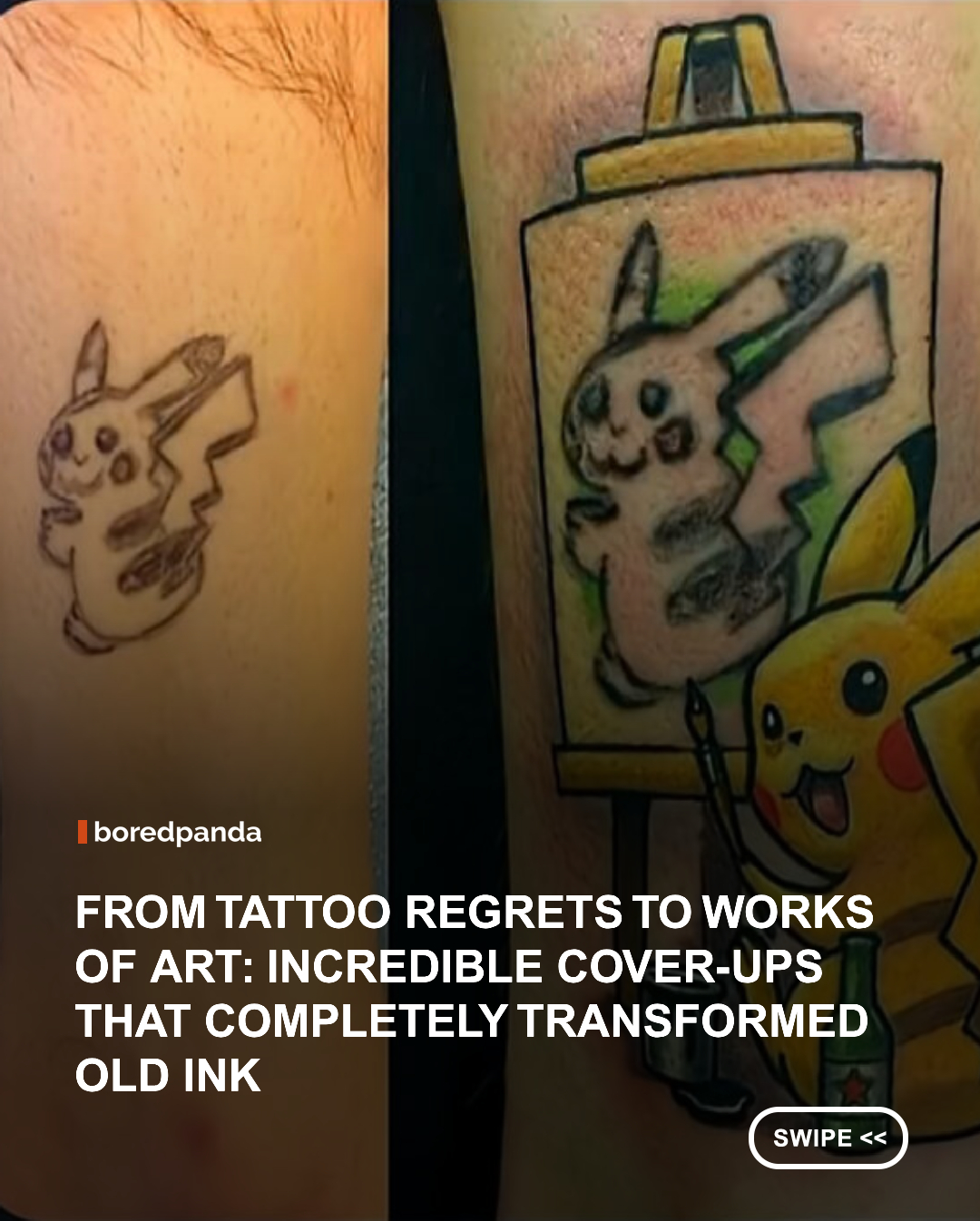People get tattoos for all kinds of reasons. Some are deeply personal, representing loved ones, important milestones, or memories they want to carry with them forever. Others are simply chosen because they look cool, felt like a good idea at the time, or happened after one particularly spontaneous night. But, hey, feelings change, relationships end, and sometimes that tattoo you once loved just doesn't hit the same anymore. Then there are those unfortunate cases where the design simply didn't turn out the way you imagined. Thankfully, while tattoos may be permanent, they don't always have to stay exactly the same. With the help of a talented artist, an unwanted design can be transformed into something entirely new through the magic of a cover-up tattoo. #Tattoos #Art #memories