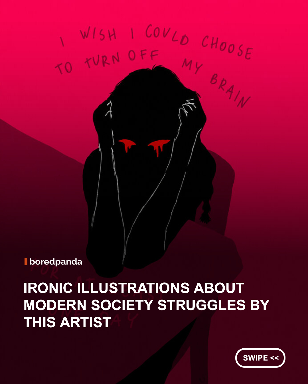 Some thoughts and emotions are difficult enough to deal with, let alone put into words. Italian illustrator Chiara Cosentino, also known online as SonoStataChiara, gives them shape through bold colors, intentionally imperfect lines, and a distinctly dark sense of humor.

Her illustrations explore everything from anxiety, loneliness, and anger to desire, relationships, overthinking, and the frustrating task of trying to understand your own mind. Tangled thoughts, questionable decisions, emotional contradictions, and uncomfortable realizations all become material for Chiara, who approaches these subjects with a mix of honesty, irony, and absurdity. #Chiaracosentino #Illustration #SonoStataChiara 