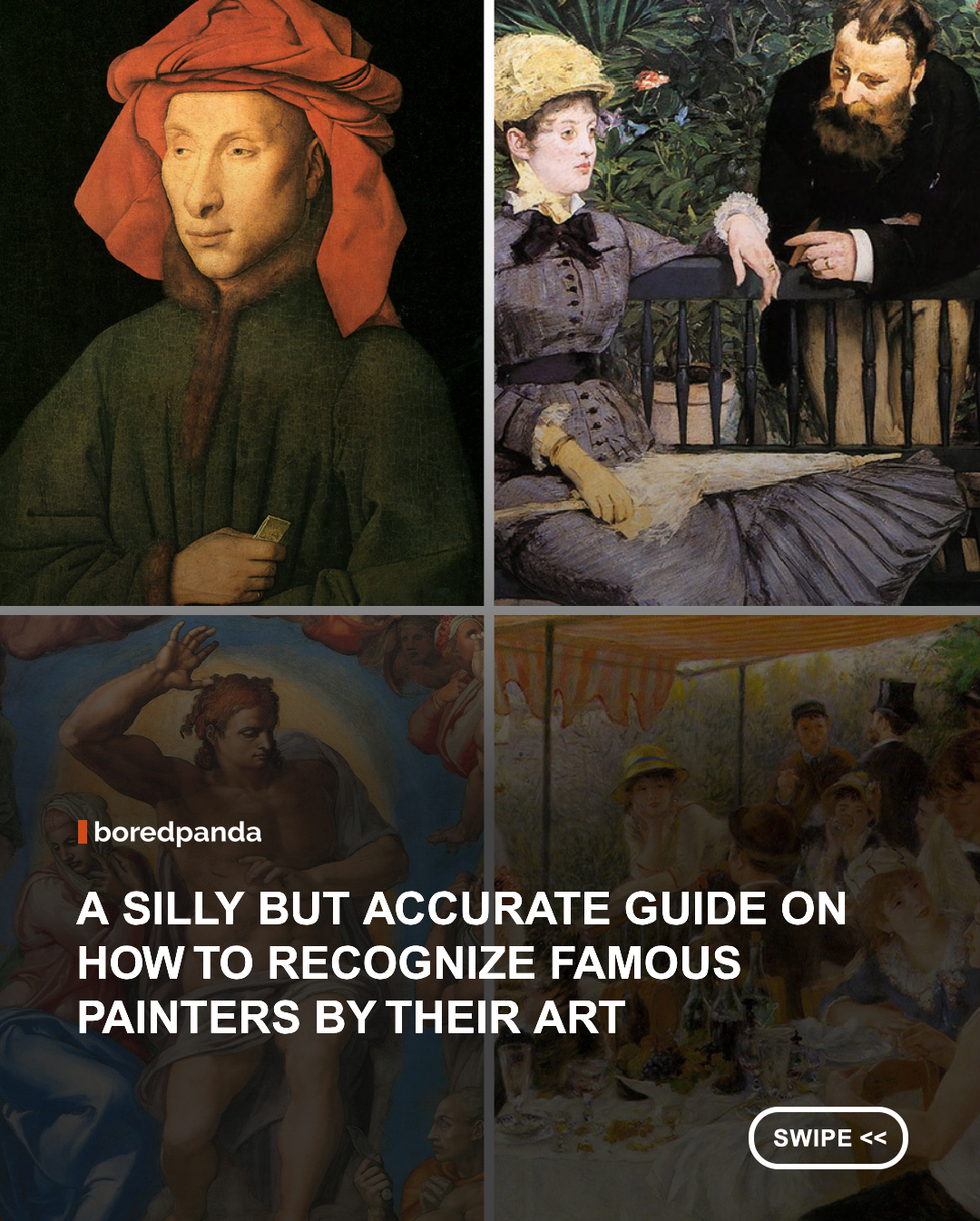 Art history can be an incredibly complicated topic and a really tough nut to crack for anyone who hasn’t spent years upon years learning the various intricacies and subtleties needed to master the subject.

Luckily for all art lovers who just haven’t got the time to understand all the ins and outs of art history, the internet has provided some hilarious and easy-to-grasp tips on how to recognize the work of famous painters. Here is a list of the funniest and most accurate advice, so that you can impress your friends and family the next time you go to a museum or want to talk about something impressive at the dinner table. #Art #paintings #funny