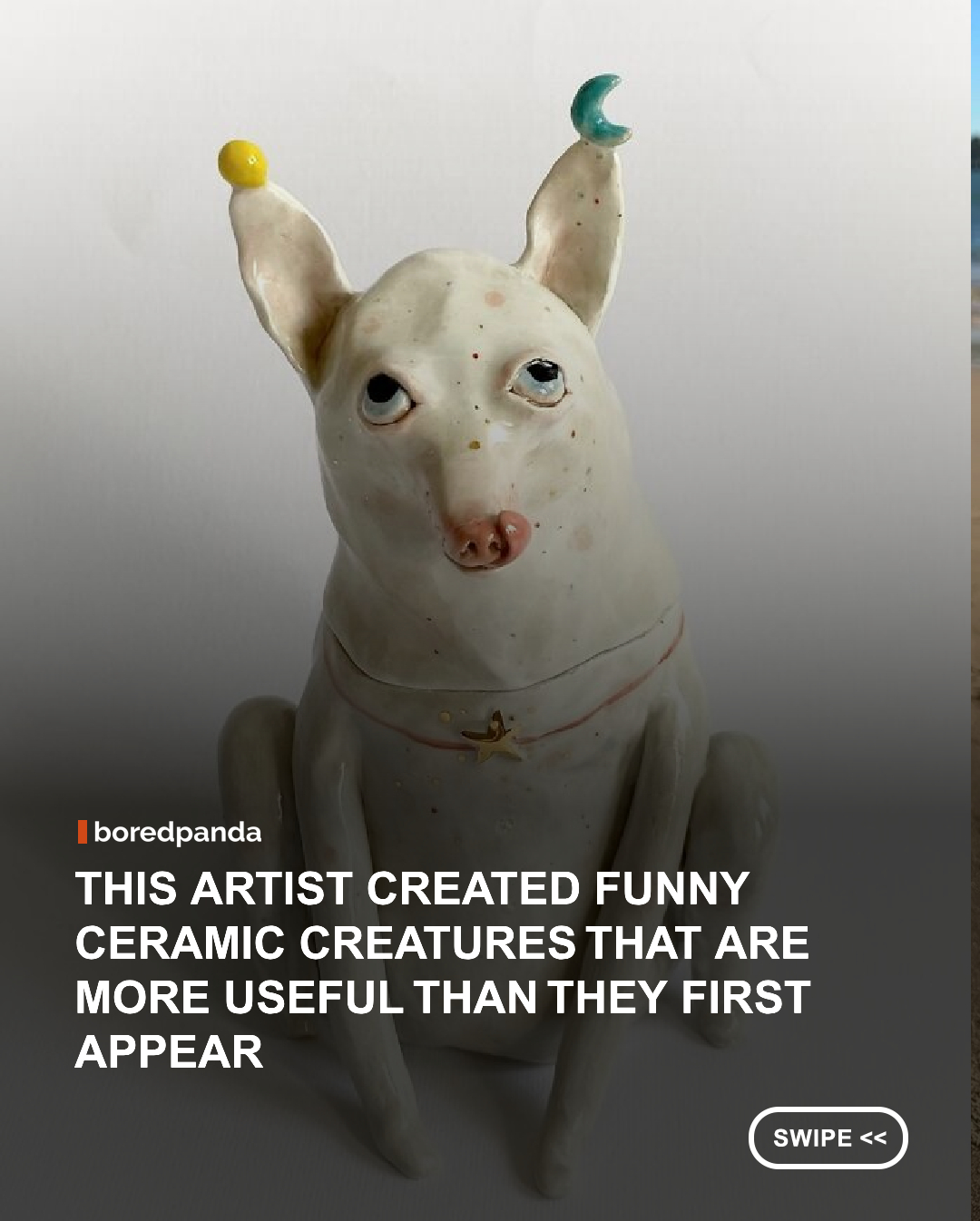 Ceramics can be practical, decorative, or purely sculptural, but Polish artist Agata Iwaszkiewicz rarely seems interested in keeping those categories separate. Through her small brand, Ceramika Matylda @matylda.ceramics she creates peculiar creatures and everyday objects that feel less like conventional pottery and more like characters with lives of their own. Animals appear throughout her work, often with oversized eyes, elongated limbs, exaggerated ears, tiny teeth, and wonderfully odd expressions. Their irregular proportions and expressive faces give them the feeling of characters from some strange, handmade universe rather than straightforward representations of real animals.