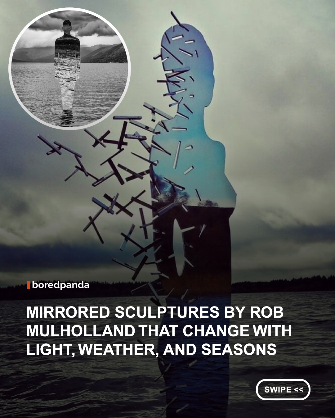A sculpture that looks completely different depending on the season, the weather, or even the time of day sounds like something out of science fiction. But that's essentially how Rob Mulholland's mirrored sculptures work, and they've been quietly standing in forests and open landscapes across the UK, changing without ever being touched.

What makes Mulholland's work especially striking is that no two visits to the same sculpture look alike. Snow, fog, autumn color, or a low winter sun all change what the mirrors show, meaning the landscape itself becomes part of the artwork, constantly rewriting it.