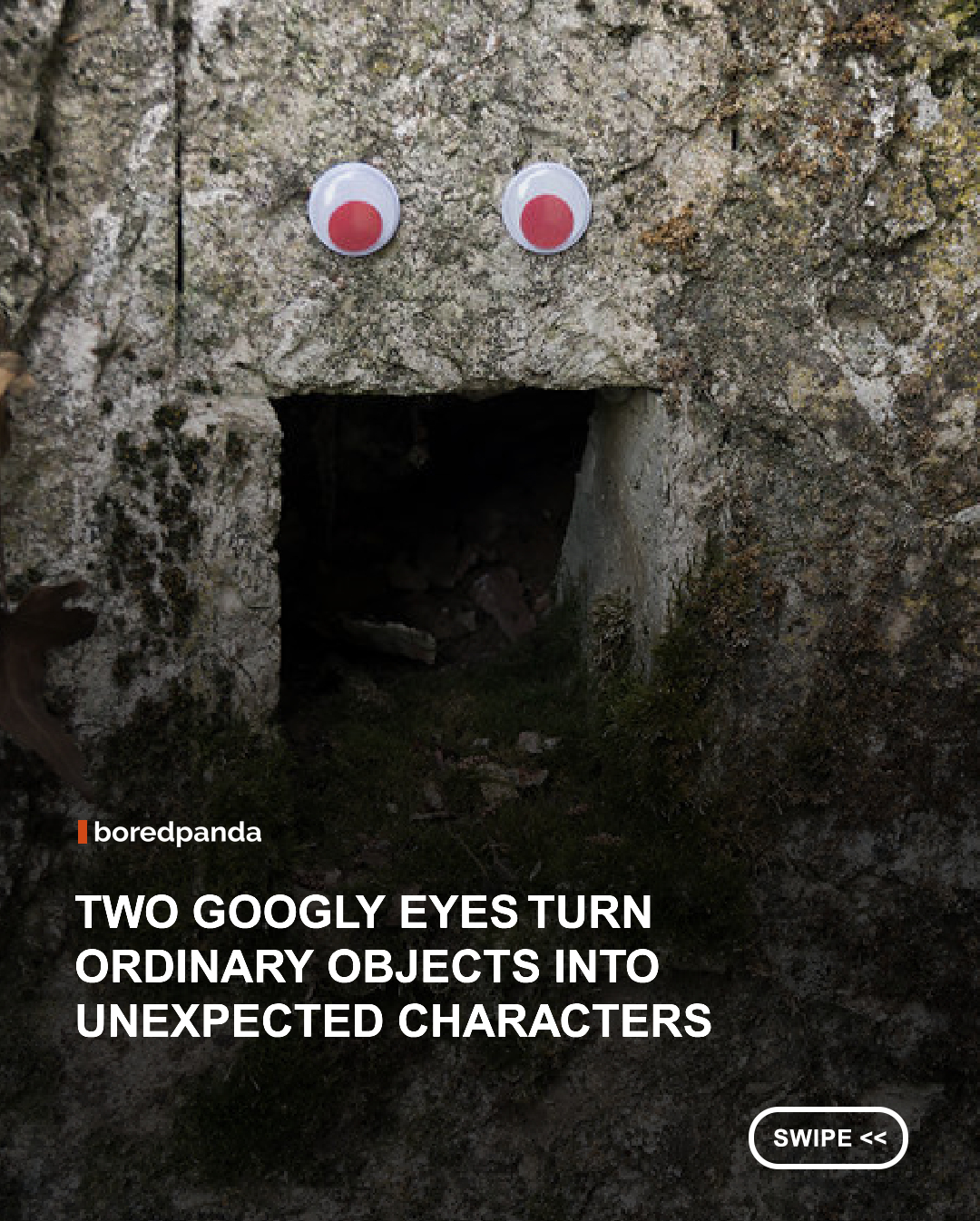What if broken street objects could have personalities? All they apparently needed was a pair of googly eyes.



Bulgarian artist Vanyu Krastev brings ordinary streets to life through his “Eyebombing Bulgaria” project, adding googly eyes to broken, cracked, tangled, twisted, and forgotten objects around the city. A damaged pipe can become a confused little creature, while a piece of street furniture can suddenly look like it has a whole personality.

#Eyebombing #VanyuKrastev #StreetArt #UrbanArt #PublicArt #GooglyEyes   
