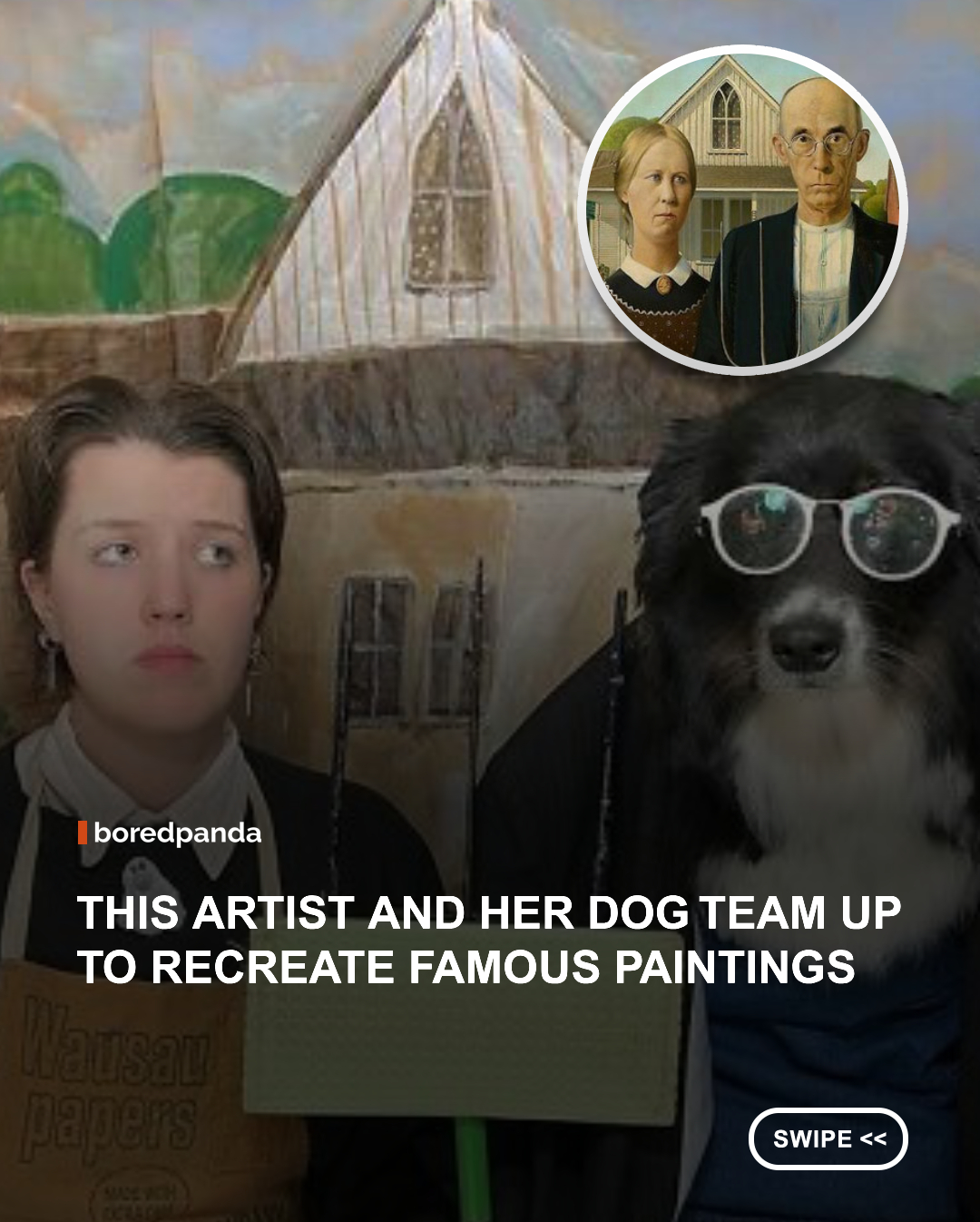 What happens when famous masterpieces are recreated with everyday clothes, household objects, and a very photogenic dog? You get Eliza Reinhardt’s wonderfully creative art recreations. 🎨🐶



The Lantana, Texas-based artist recreates iconic paintings by carefully arranging ordinary objects, fabrics, clothing, and props to recreate the original compositions. Her Australian shepherd, Finn, often joins her in the photos, becoming an unexpected star of the recreations.



From classic portraits and famous paintings to playful interpretations featuring Finn, each recreation combines impressive attention to detail with a healthy dose of humor. Eliza’s goal is also to make art feel more approachable, showing that famous masterpieces can be fun, accessible, and recreated in wonderfully unexpected ways.



Sometimes all it takes to bring a masterpiece to life is a pile of clothes, some creativity, and a dog who takes his modeling job very seriously.



#Art #funny #classicart